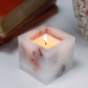 Enchanted Kerze - Klein Square Jar - Rose