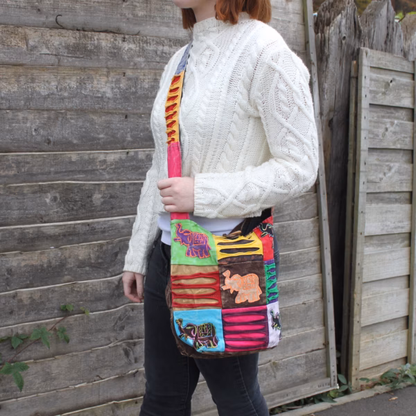 Bolsos Étnicos Estilo Hippie - Chocolate / Elefante - Imagen 2