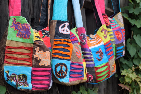Bolsos Étnicos Estilo Hippie - Chocolate / Elefante - Imagen 3