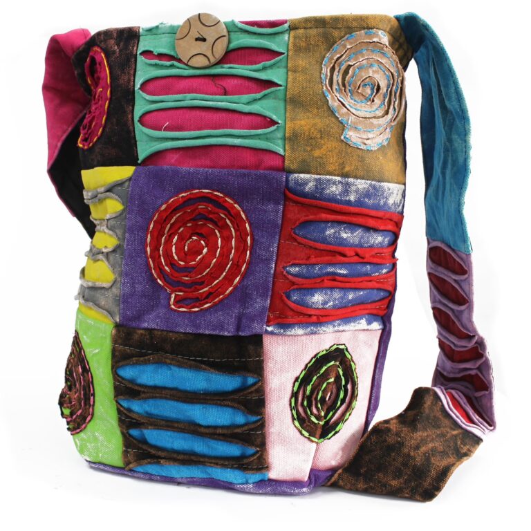 Ethnic-Sling-Bag-Purple-Spiral