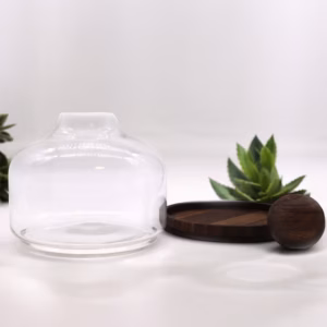 Kugletop Terrarium på Mørkt Tungtræ - Ekstra Stor
