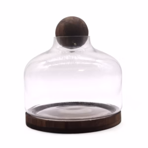 Eks-Stort Kuleformet Terarium På Mørkt Tungtre - 23x23cm