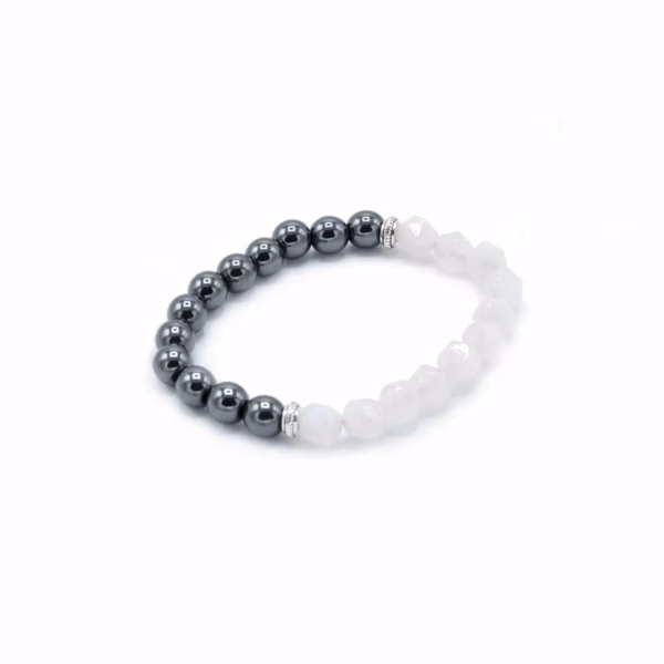 Faceted Gemstone Bracelet - Magnetc Rose Quatz - Image 2