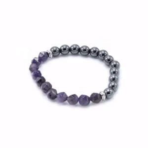Pulsera de Piedras Preciosas Talladas - Amatista Magnética