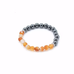 Facettiertes Edelstein Armband - Magnetischer Karneol
