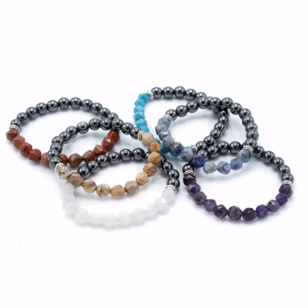 Armbånd med Fasetterte Edelstener - Magnetisk Jade - Bilde 4