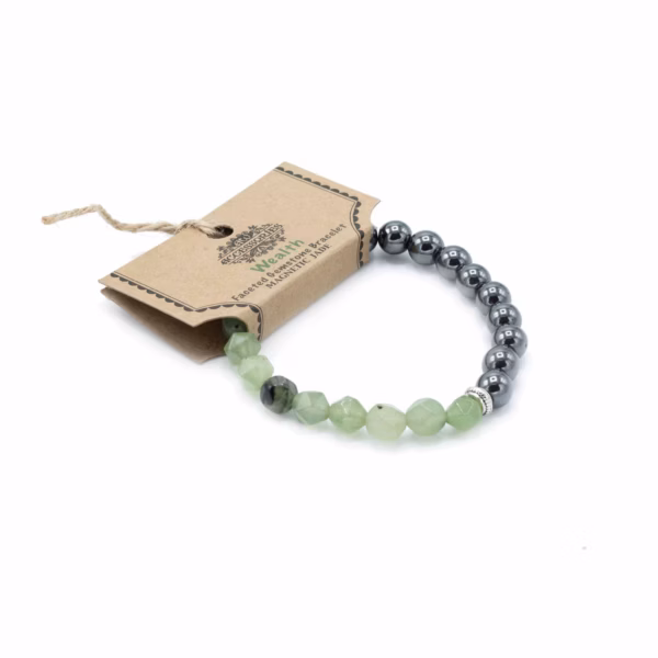 Armbånd med Fasetterte Edelstener - Magnetisk Jade