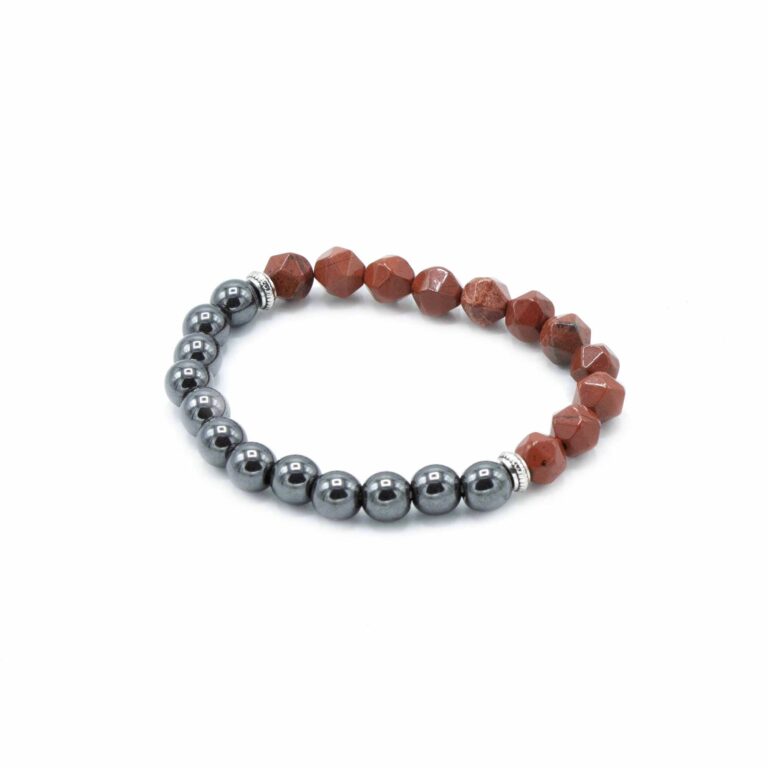 Faceted-Gemstone-Bracelet-Magnetic-Red-Jasper