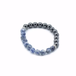 Facettiertes Edelstein - Armband - Magnetischer Sodalith