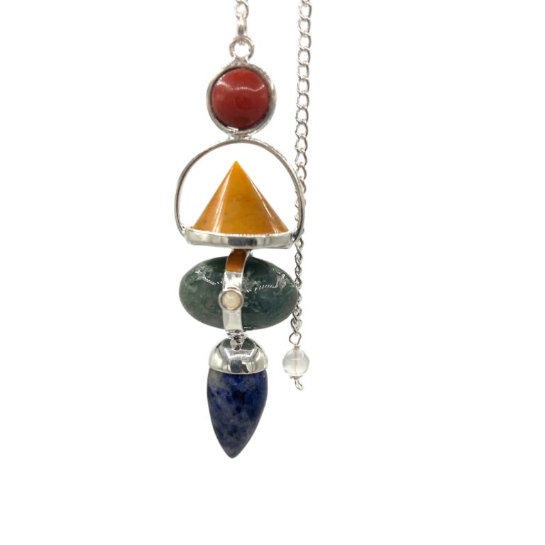 Four-Elements-Gemstone-Pendulum-Red-Jasper-Yellow-Aventurine-Moss-Agate-Sodalite-Moonstone