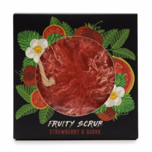 Fruitige Scrubzeep aan een Touwtje - Aardbei & Guave
