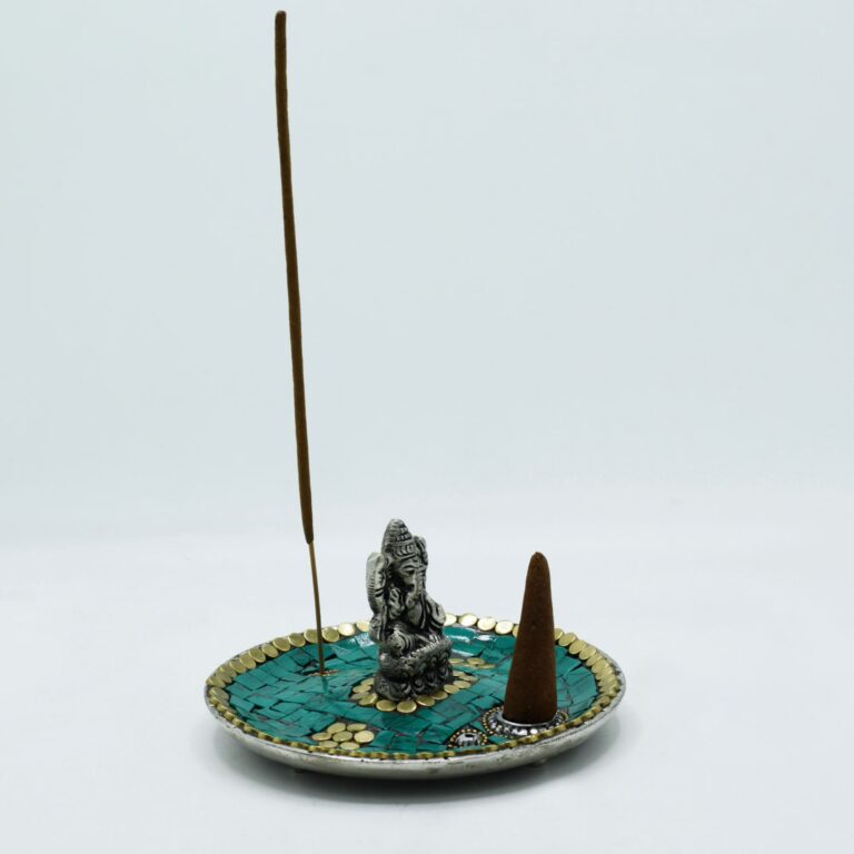 Ganesh-Plate-Tibetan-Decor-Cone-Stick-Holder