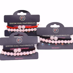 Gemstone Double Power Bracelets - Rose Quartz