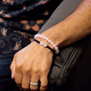Gemstone Double Power Bracelets - Rose Quartz