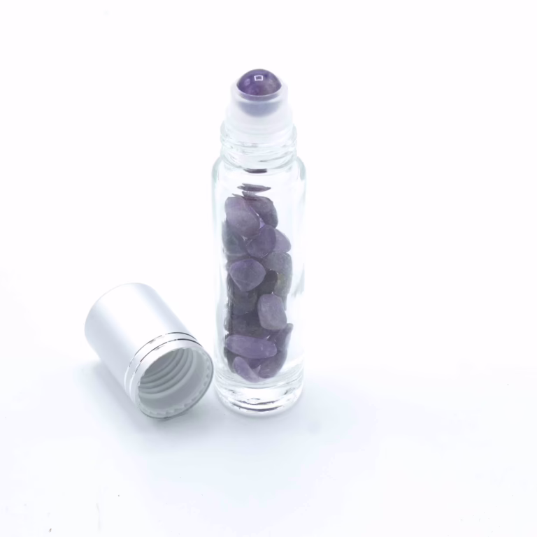 Gemstone-Essential-Oil-Roller-Bottle-Amethyst-Silver-Cap-Gemstone-Roller-Tip-for-5ml-Bottle-Amethyst