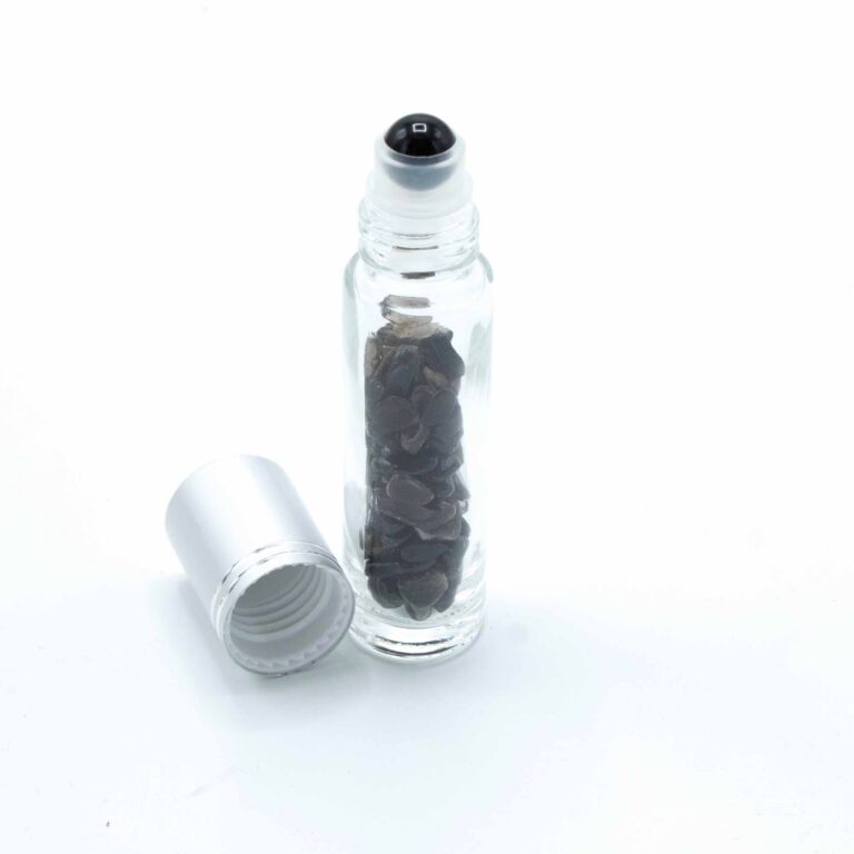 Gemstone-Essential-Oil-Roller-Bottle-Black-Tourmaline-Silver-Cap-Gemstone-Roller-Tip-for-5ml-Bottle-Black-Tourmaline