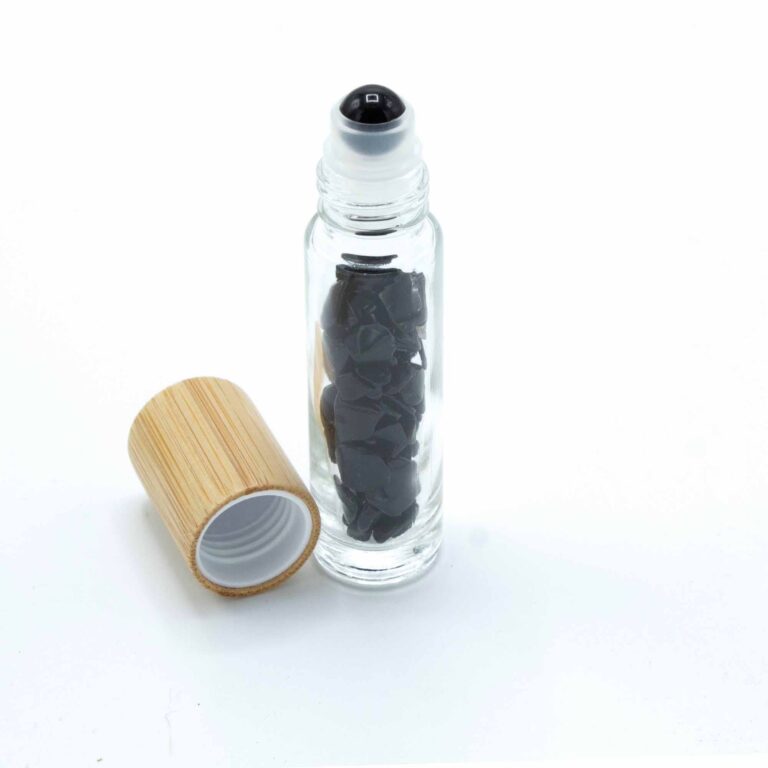 Gemstone-Essential-Oil-Roller-Bottle-Black-Tourmaline-Wooden-Cap-Gemstone-Roller-Tip-for-5ml-Bottle-Black-Tourmaline