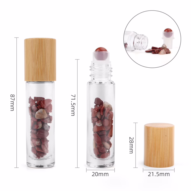 Gemstone-Essential-Oil-Roller-Bottle-Red-Jasper-Wooden-Cap-Gemstone-Roller-Tip-for-5ml-Bottle-Red-Jasper