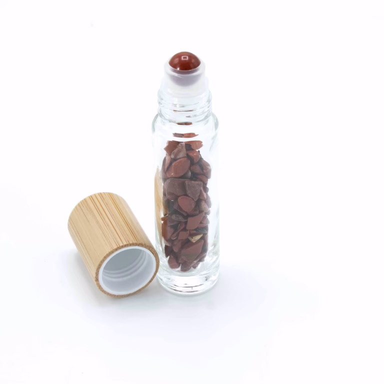 Gemstone-Essential-Oil-Roller-Bottle-Red-Jasper-Wooden-Cap-Gemstone-Roller-Tip-for-5ml-Bottle-Red-Jasper
