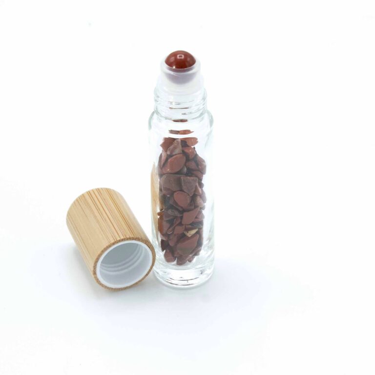 Gemstone-Essential-Oil-Roller-Bottle-Red-Jasper-Wooden-Cap-Gemstone-Roller-Tip-for-5ml-Bottle-Red-Jasper