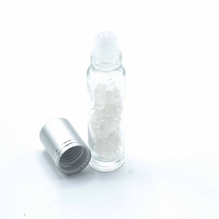 Gemstone-Essential-Oil-Roller-Bottle-Rock-Quartz-Silver-Cap-Gemstone-Roller-Tip-for-5ml-Bottle-Rock-Quartz