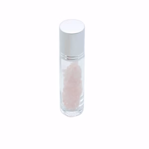 Roller Fles - Rozenkwarts - Zilver Dop