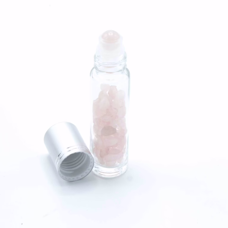 Gemstone-Essential-Oil-Roller-Bottle-Rose-Quartz-Silver-Cap-Gemstone-Roller-Tip-for-5ml-Bottle-Rose-Quartz