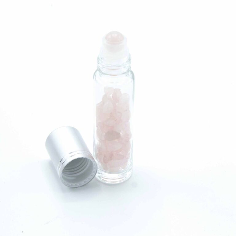 Gemstone-Essential-Oil-Roller-Bottle-Rose-Quartz-Silver-Cap-Gemstone-Roller-Tip-for-5ml-Bottle-Rose-Quartz