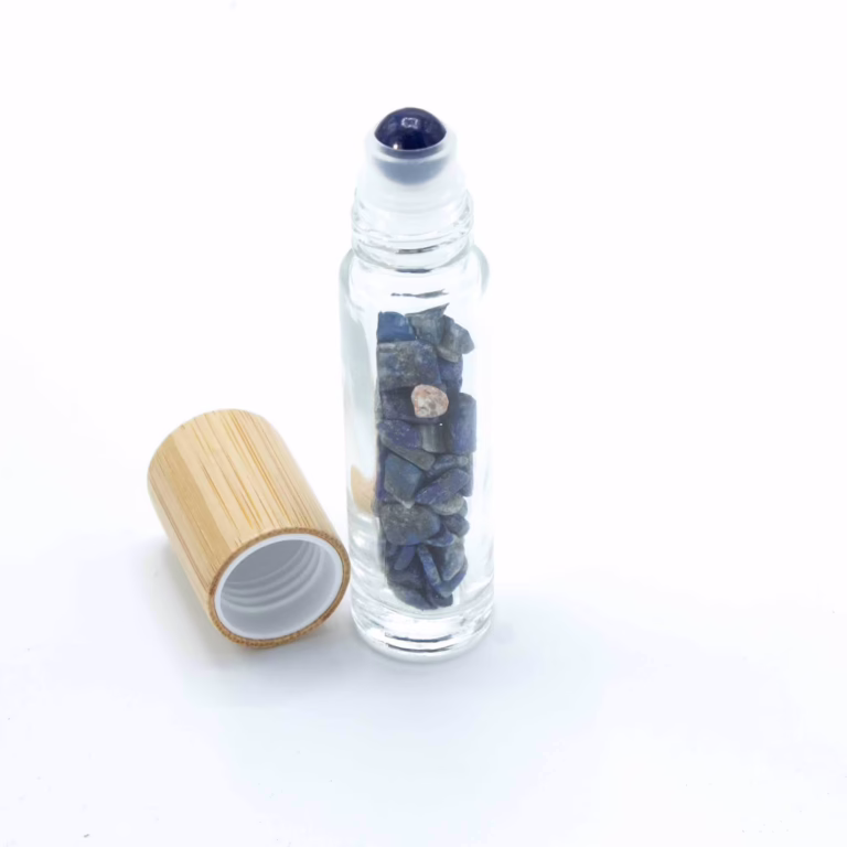Gemstone-Essential-Oil-Roller-Bottle-Sodalite-Wooden-Cap-Gemstone-Roller-Tip-for-5ml-Bottle-Sodalite