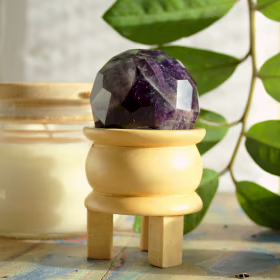 Edelsten Facettert Healing Ball & Stativ - Ametyst