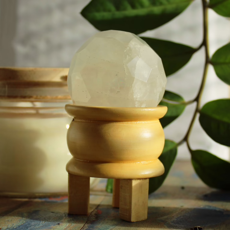 Gemstone-Faceted-Healing-Ball-Stand-Rock-Quartz