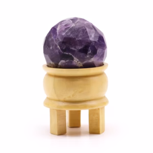 Gemstone Faceted Healing Ball & Stand - Rose Quartz