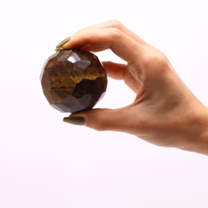 Bola Curativa de Piedras Preciosas y Soporte - Ojo de Tigre