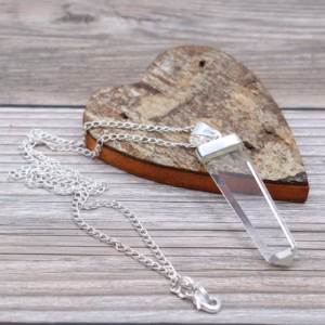Edelsteen Platte Punt Hanger - Rotskwarts