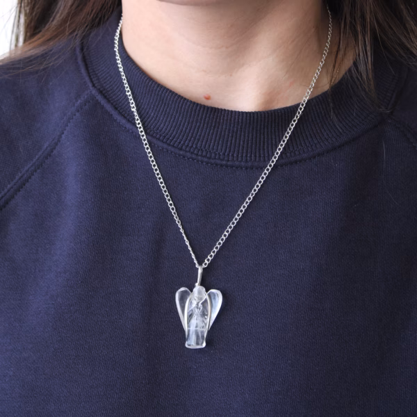 Gemstone Guardian Angel Pendant - Rock Quartz - Image 6