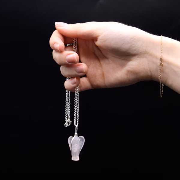 Gemstone Guardian Angel Pendant - Rock Quartz - Image 7