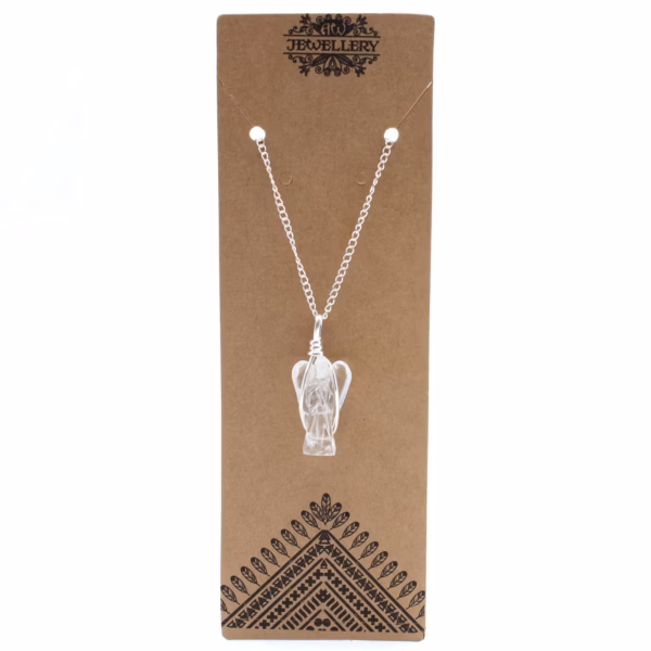 Gemstone Guardian Angel Pendant - Rock Quartz