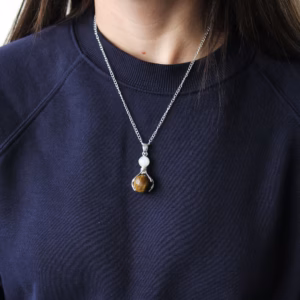 Gemstone Healing Hands Pendant - Tiger Eye