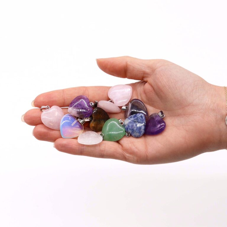 Gemstone-Heart-Pendants-12-assorted-20x6mm