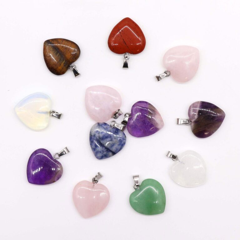 Gemstone-Heart-Pendants-12-assorted-20x6mm