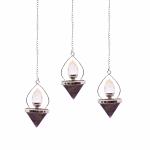 Edelstein - Laterne des Lebens - Pendels - Amethyst und Bergquarz