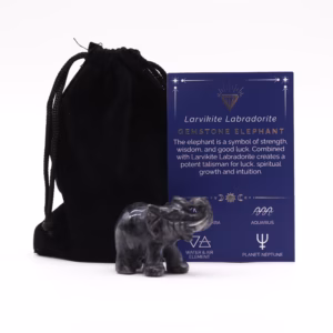 Edelstein Lucky Elephant - Larvikitt Labradoritt 50x35x25mm