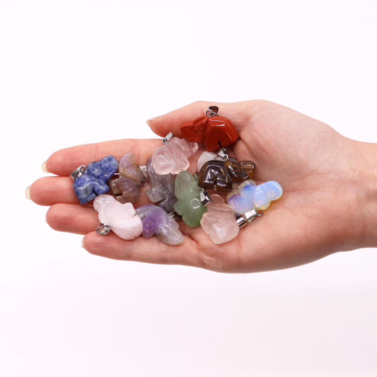 Gemstone-Lucky-Elephants-Pendants-12-assorted-25x15mm