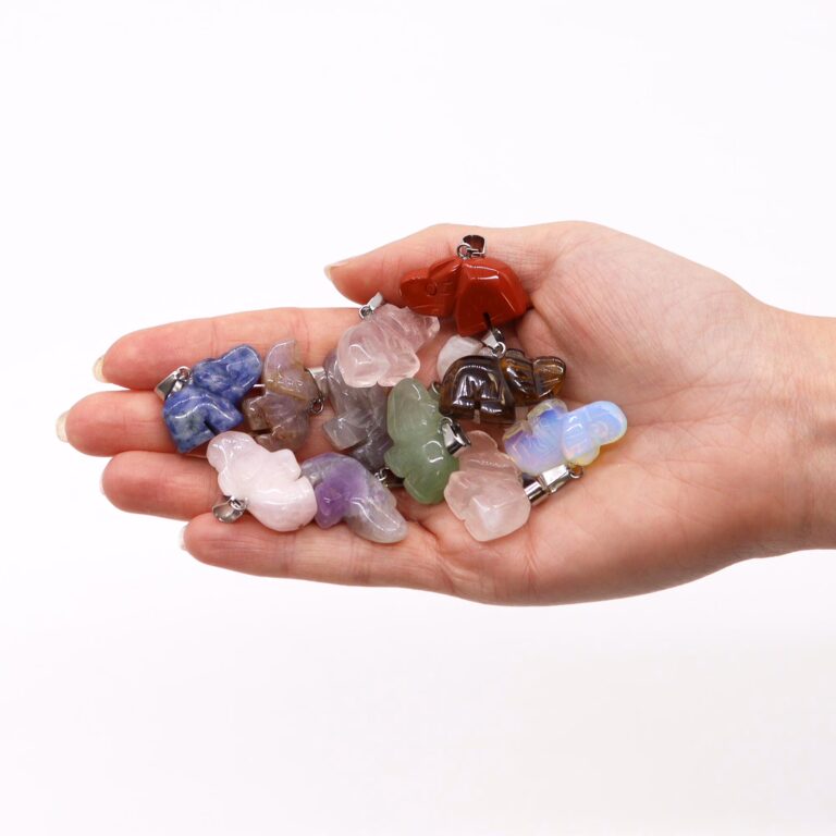 Gemstone-Lucky-Elephants-Pendants-12-assorted-25x15mm