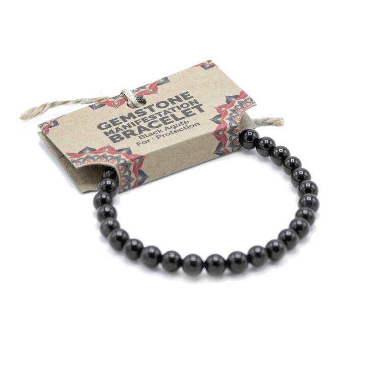 Gemstone-Manifestation-Bracelet-Black-Agate-Protection