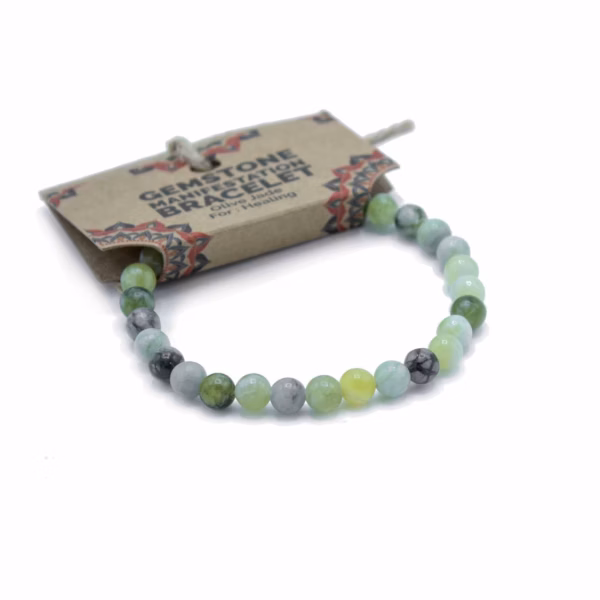 Manifestasjons Armbånd - Olive Jade - Healing - Bilde 2