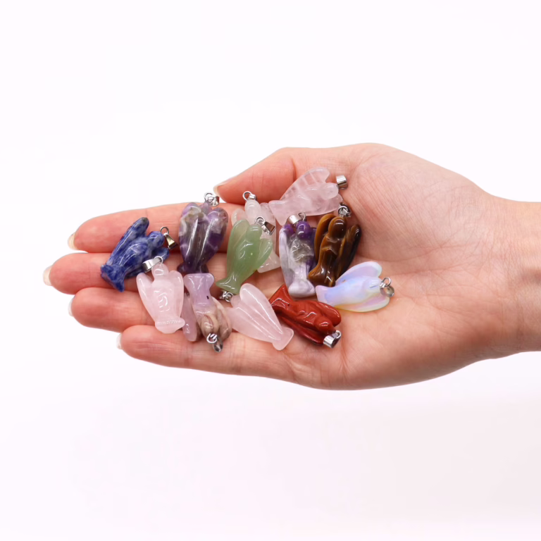 Gemstone-Mini-Angels-Pendants-12-assorted-26x18mm