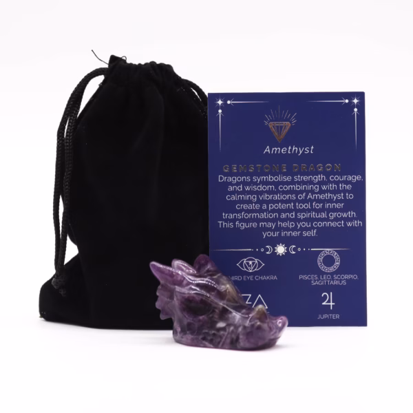 Gemstone Small Dragon Head- Amethyst 45x30x28mm