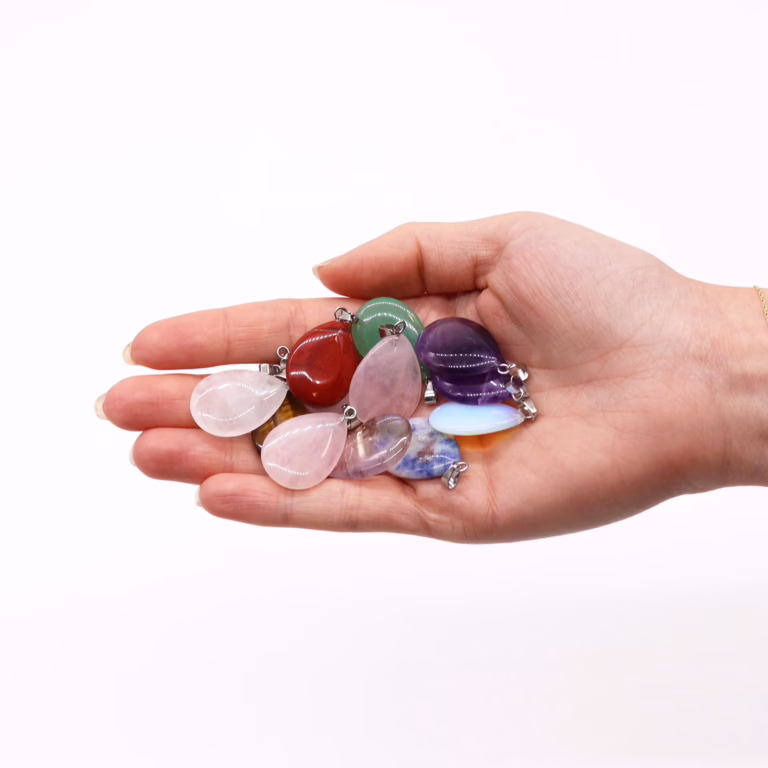 Gemstone-Teardrops-Pendants-12-assorted-25x18mm
