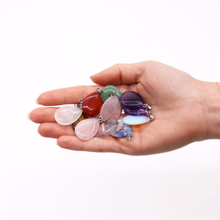 Gemstone-Teardrops-Pendants-12-assorted-25x18mm
